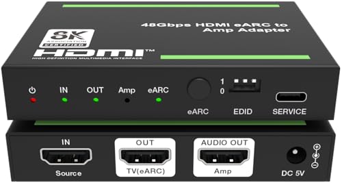 DVDO 8K HDMI 2.1 Audio Extractor with eARC for AV Receivers | Video Resolutions up to 8K@60Hz 4:2:0 12bit, 4K@120Hz 4:4:4 12bit | EDID Management & CEC Control | HDR image 4