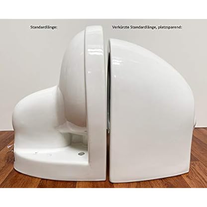 ADOB, verkürzte kurze spülrandlose wandhängende WC Keramik Toilette, platzsparend, mit passendem WC Sitz mit Absenkautomatik, inkl. Schallschutzmatte, 28022 – Bild 7