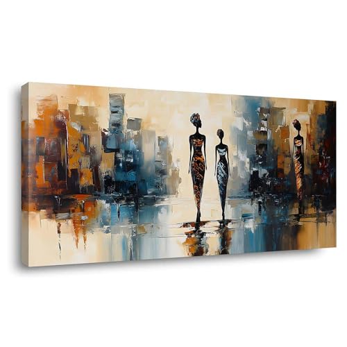 ZESTRILIA African Silhouettes Canvas Wall Art for Living Room Office