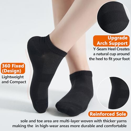 Image of ATBITER 12 Pairs Ankle Socks Women and Men Low Cut No Show Athletic Running Short Socks