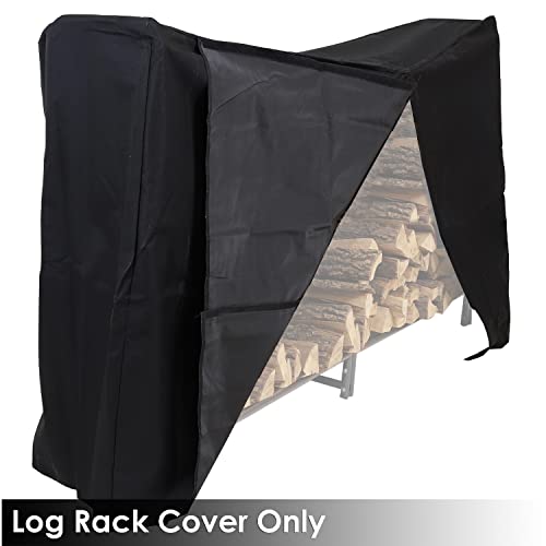 Sunnydaze 6-Foot Firewood Log Rack Cover - Outdoor Heavy Duty Black Weather-Resistant Pvc Wood Storage Holder Cover - Fireplace And Fire Pit Accessory #TOP5