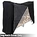 Sunnydaze 6-Foot Firewood Log Rack Cover - Heavy-Duty Weather-Resistant PVC Construction - Black