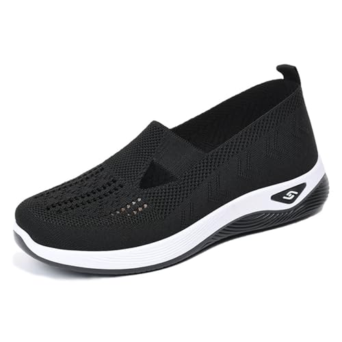 Women's Woven Orthopedic Breathable Soft Sole Shoes Walking Slip on Shoes Hands Free Slip in Casual...