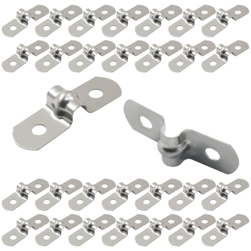 Image of 30PCS M5 1 /4 inch 304 Stainless Steel Rigid Pipe Strap | Heavy Duty U Bracket, Two Hole Cable Clamps, Secure Pipe, Tube & Wire Installation, Corrosion Resistant