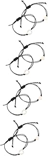 SEWACC 4 Pares Pulseira De Coração Recortado Pulseiras Trançadas Pulseiras De Aço Inoxidável Pulseiras Ajustáveis Mãe Filha Pulseira Combinando Mãe Filha Pulseira De Coração Miss