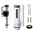 Vootenec 2-Inch Toilet Repair Kit Inside Tank with Dual Flush Valve Replacement, Includes Adjustable Fill Valve and Chrome Push Button for 2-Piece Toilet