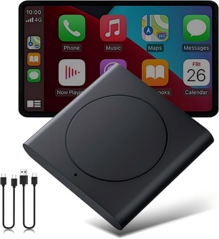 Wireless Carplay Adapter, Wired CarPlay to Wireless Control Plug and Play 5.8GHz spqwire (Deep Black)