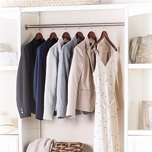 image for ZOBER High-Grade Wooden Suit Hangers Skirt Hangers with Clips (10 Pack