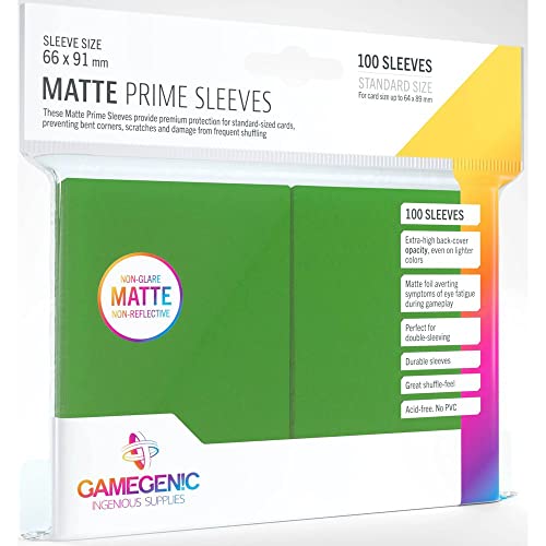 Gamegenic GGS11031ML Matte Prime Sleeves (100-Pack), Green