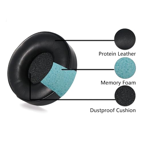Almohadillas de repuesto para auriculares Beats Solo Pro inalámbricos - Negro | Ajuste para Beats Solo Pro Wireless On-Ear, cojines con cuero proteico, espuma de aislamiento de ruido, confort mejorado miniatura 5