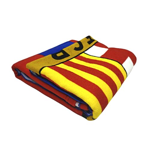 JYC CREATIVE Serviette Cadeaux Football, Produits exclusifs pour Fans, pour Les Fans de Football, Accessoires (70X140,Barcelone)