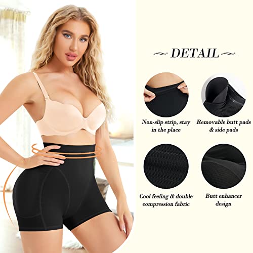 Irisnaya Women Seamless Butt Lifter Padded Shapewear Tummy Control Panties Waist Trainer Body Shaper Hip Enhancer Underwear(Black, Large) #TOP2
