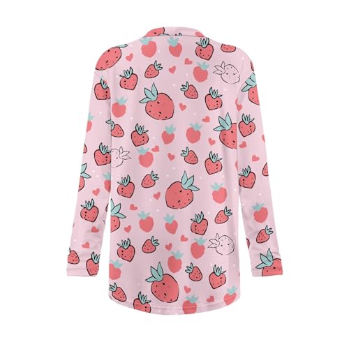 Image of Forchrinse Red Ladybug Cardigan for Women Causal Long Sleeve Open Front Cardigans Sweater Fashion 2024 Fall Coat with Pockets