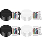 Thlevel 3D LED Nachtlicht mit Fernbedienung USB Kabel 3D Illusion Lampe 15 Farben Dekoration Lamp...