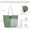 Chase Chic Cord Tasche,Groß Shopper Tasche Damen,Laptoptasche Handtasche Schultertasche mit abnehmbarem Schultergurt für Arbeit/Schule/Reisen,Grün #1