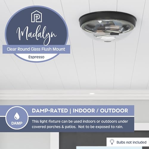 Prominence Home Madalyn 13\" Bronze Flush Mount Clear Seeded Round Glass Ceiling Light - 51539-01 - Thumbnail 4