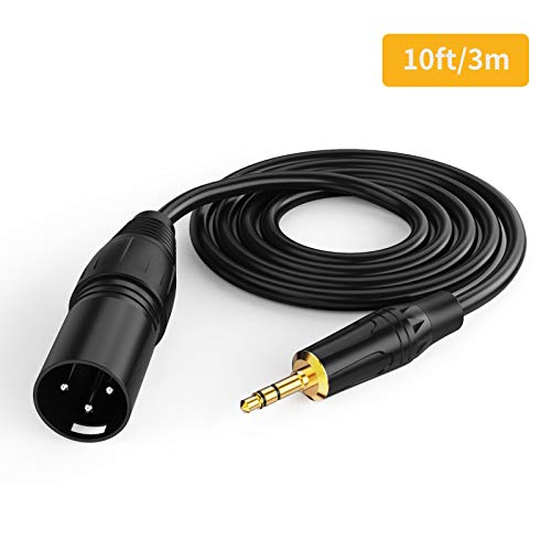 Cablecreation 3.5Mm To Xlr Cable 10Ft, 3.5Mm Male To Xlr Male Microphone Cable, Xlr To 3.5Mm Cable Compatible With Iphone, Ipod, Tablet, Laptop, Microphone, Amplifier, Audio Board, 3M #TOP7