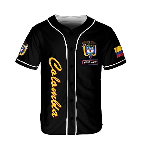 Camiseta personalizada de béisbol Colombia, camiseta de la bandera colombiana, camiseta de orgullo colombiano para hombres y mujeres miniatura 2