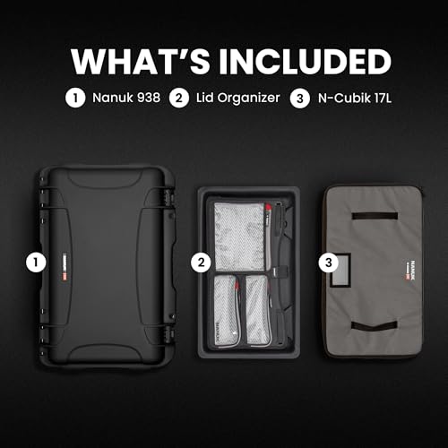 Image of NANUK 938 Pro Photo with N-Cubik - Waterproof Travel Camera Hard Case with 17L N-Cubik Insert and Wheels, 23.8 inch x 15.5 inch x 13.2 inch, Dustproof and Impact-Resistant, Ideal for Heavy Loads - Black