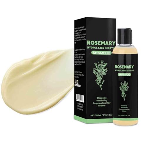 2PCS Organic Rosemary Shampoo for Hair Growth Natural Thickening & Strengthening Shampoo with Hydrolyzed Keratin Hair Care 200ml