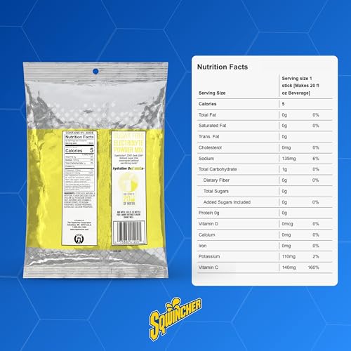 Image of Sqwincher Zero Qwik Stik, Lemonade, Sugar Free, Low Calorie, Low Sodium Electrolyte Powder Hydration Drink Mix, .11 0z Packet (Pack of 50)