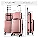 TRAVELARIM 20 Inch Carry On Luggage 22x14x9 Airline Approved, Carry On Suitcase with Wheels, Hard-shell Carry-on Luggage, Durable Luggage Carry-On, Pink Small Suitcase with Cosmetic Case