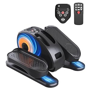 Under Desk Elliptical Machine, Ellipse Leg Exerciser for Seniors - Portable Seated Pedal Exerciser with 12 Adjustable Speeds & Remote Control, Quiet & Compact for Home Office Use