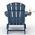 GarveeLife Folding Adirondack Chair Set of 2 with Side Table, All-Weather HDPE Outdoor Chair, Wooden Textured with Cup Holder for patios, Decks, Gardens, fire pits, Navy Blue