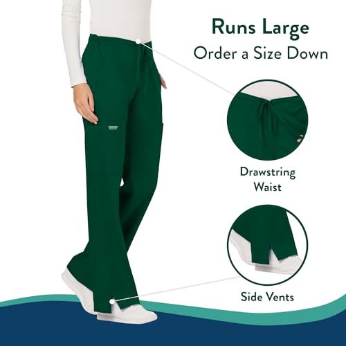 image for Cherokee Scrubs for Women Mid Rise Moderate Flare Drawstring Pant with