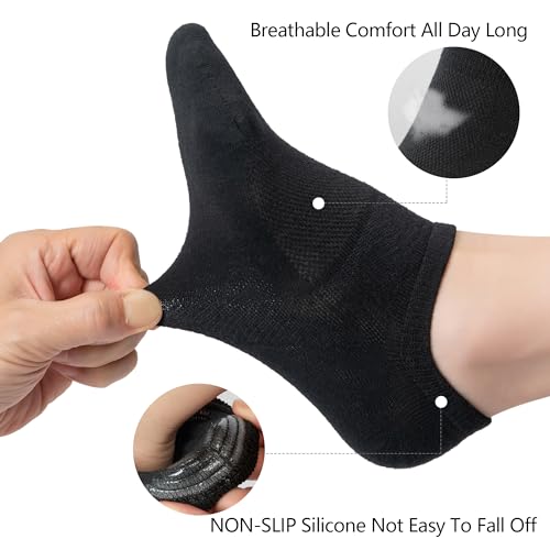 Time May Tell No Show Socks Womens 8 Pairs Non Slip Low Cut Ankle Invisible Running Casual Seamless Socks3