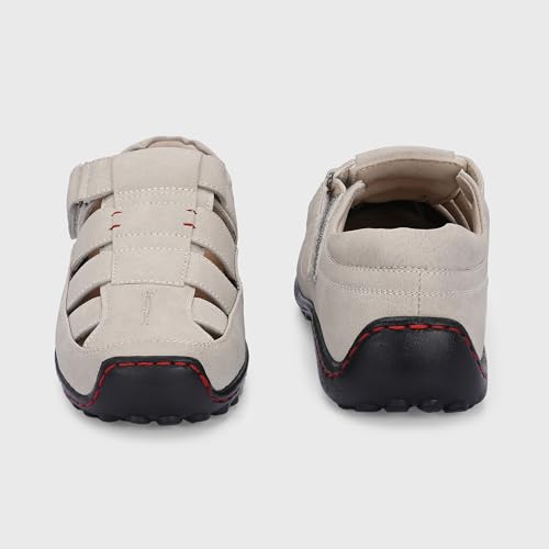 Image of Centrino Men's Fisherman Sandals | Cushioned Insole & Hook & Loop Straps | Trendy Sporty Design with Premium Upper | Closed-Toe Sandals for Travel & Walking (6620)