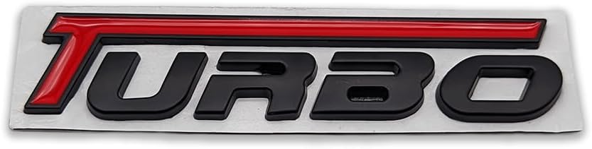 3D Metal Turbo Logo Car Emblem Premium Racing Sport Badge Auto Rear Sticker Decal Replacement Black&Red