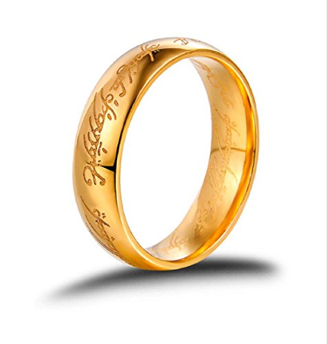 GOWE The Lord of Rings Ring for Men Women The Precious Ring of Mordor Pure 18K Solid Yellow Gold