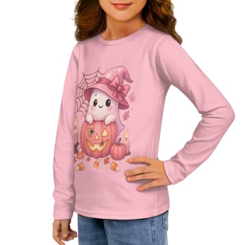 Image of Girls Long Sleeve T Shirt Cute Cartoon Crewneck Shirt for Kids 3-16Y Fall Winter Clothes