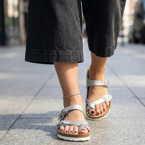 Image of CUSHIONAIRE Women's Luna Cork Footbed Sandal With +Comfort