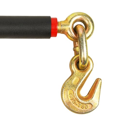 Image of ENJ 4 Pack Folding Handle Load Binder with 2 Grab Hooks, for 5 /16-3 /8 Grade 70 Transport Chain, Load Binder with 7,100 Pound Working Load Limit