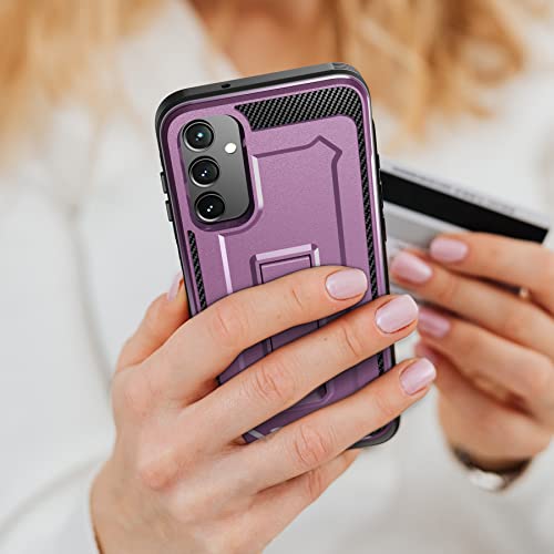 Bwy For Samsung Galaxy A14 5G Case With Screen Protector, Rugged Military Protective Bumper Cover For Samsung A14 5G Phone, Built-In Kickstand (Purple) #TOP6