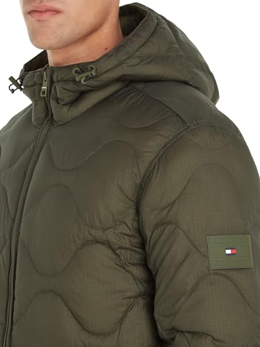 Tommy Hilfiger Herren Steppjacke mit Kapuze, Mehrfarbig (Army Green), XXL – Ansicht 3