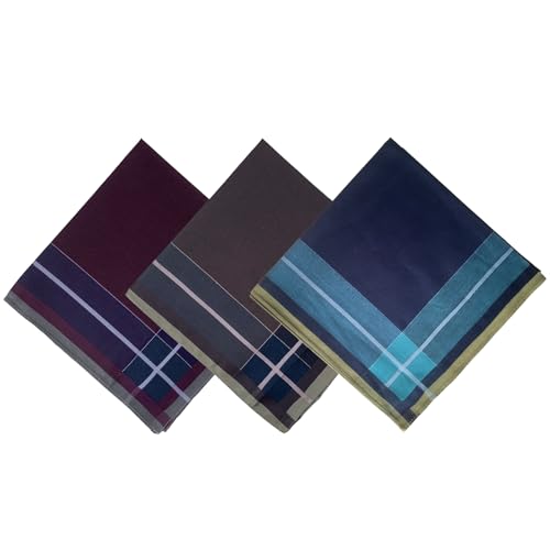 [DsHome] ハンカチ メンズ コットン 3枚 セット ビジネスマンハンカチ はんかち ギフト 通勤 紳士 ビジネス 速乾 吸水 薄手 43*43 大判