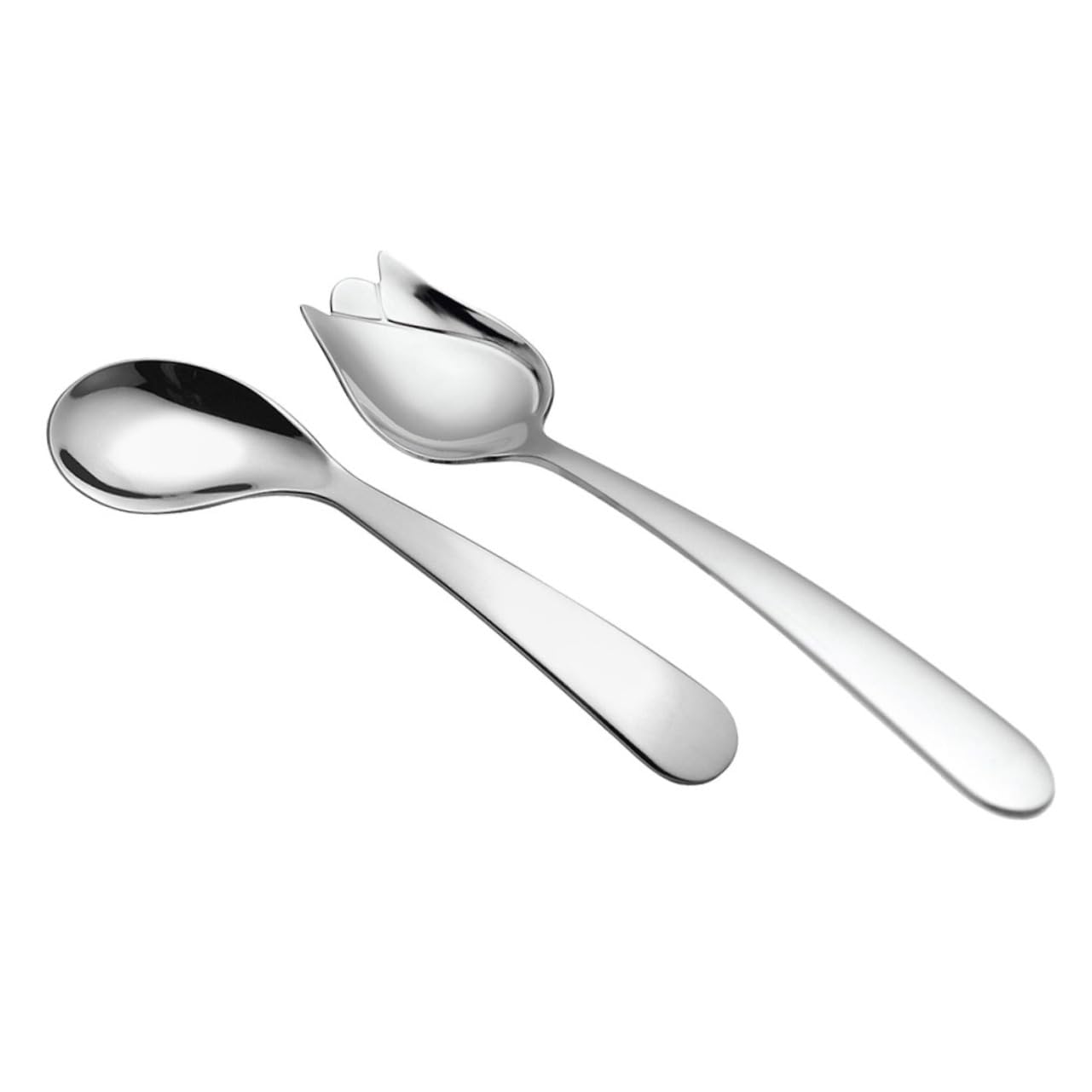 BESTYASH 5 Series Codo Cuchara Tenedor Cubiertos Para Discapacitados Para Adultos Anciano Cucharón Alimentador Forma Pequeño Utensilio Fácil Plata Acero Inoxidable 2 Piezas X 5
