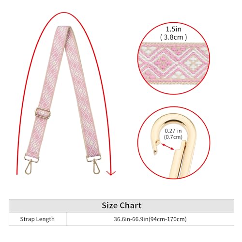 Image of ZOOEASS Wide Shoulder Strap Adjustable Replacement Belt Guitar Style Crossbody Bag Handbag Strap Multicolor Canvas Straps(Wide:1.5in)(Color14)