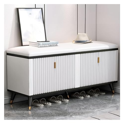 Tabouret à chaussures à langer compact muni d'un coffre basculant pratique - 2