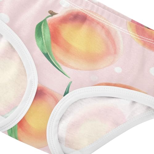 Toddler Underwear Floral 2t Cotton Little Girl Panties Fancy Kids Undies Briefs Watercolor Peaches Green Leaves4