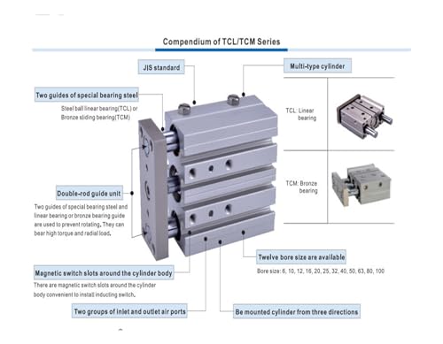 Vérin compact pneumatique TCM 40 idéal pour les convoyeurs de tri