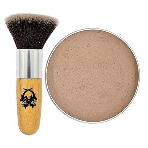 All Natural Vegan Dry Shampoo Powder - Eco Friendly, Root Touch Up | Hair Powder Volumizer | For Brown Hair, Brunette and Dark Hair. (Brun + Application Brush) Two Goats Apothecary