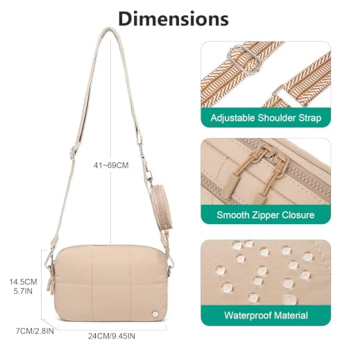 Image of JEEHAN Quilted Crossbody Bags for women Designer Shoulder Handbags Small Purse