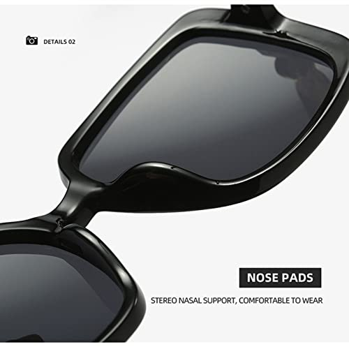 HMRGLMIE-large frame personalized rivet sunglasses chain leg street photography4