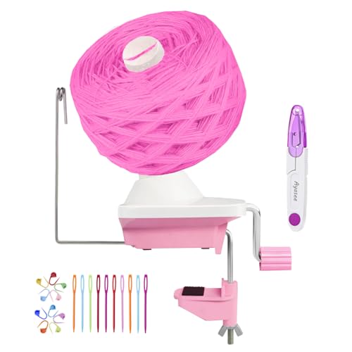 Avvolgitore per gomitoli, facile da installare ed efficiente, per lavorare a mano all'uncinetto, ideale per gli amanti del lavoro a maglia (rosa)