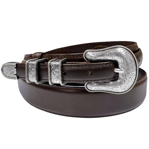 Image of Belts.com Western Buckle Belt Oil Tanned Genuine Leather Ranger Belt 1-3 /8 inch(35mm) Taper to 3 /4 inch(19mm) Wide-Multiple choices
