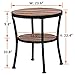 O&K FURNITURE Round End Table/Side Table/Nightstand - Rustic Industrial Style Living Accent End Table, Vintage Brown Finish,1 PC